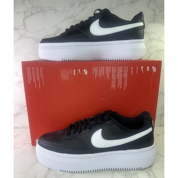 Nike Court Vision ALTA LTR Black Platform Sneakers DM0113-002 Women's Size 9 - Picture 1 of 6